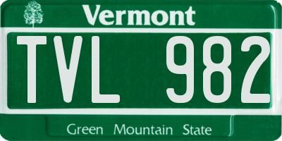 VT license plate TVL982
