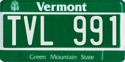 VT license plate TVL991