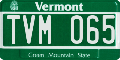 VT license plate TVM065