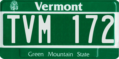 VT license plate TVM172