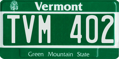 VT license plate TVM402