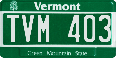 VT license plate TVM403