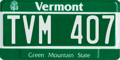 VT license plate TVM407