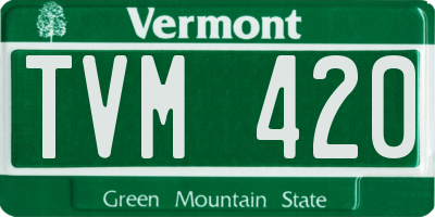 VT license plate TVM420