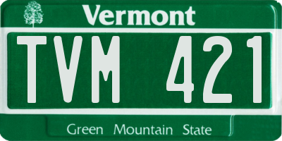VT license plate TVM421