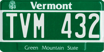 VT license plate TVM432