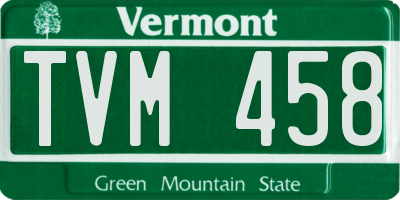 VT license plate TVM458