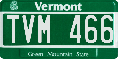 VT license plate TVM466
