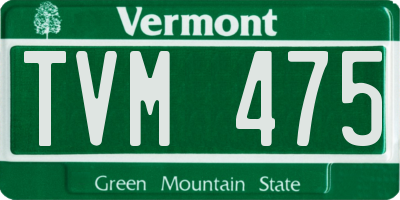 VT license plate TVM475