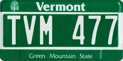 VT license plate TVM477