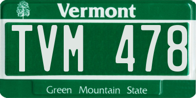 VT license plate TVM478