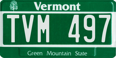 VT license plate TVM497