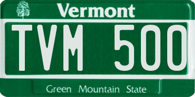 VT license plate TVM500