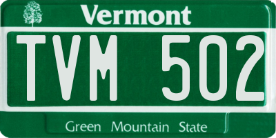 VT license plate TVM502