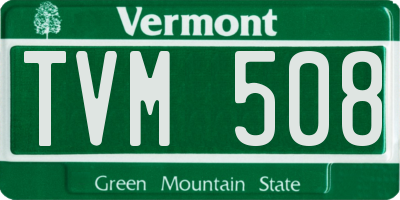 VT license plate TVM508