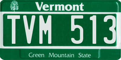 VT license plate TVM513