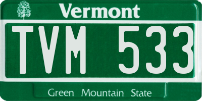 VT license plate TVM533