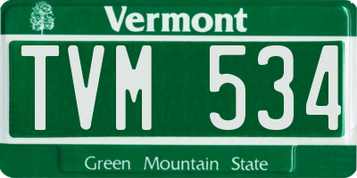 VT license plate TVM534