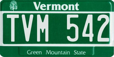 VT license plate TVM542