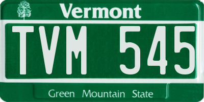 VT license plate TVM545