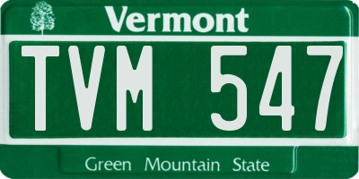 VT license plate TVM547