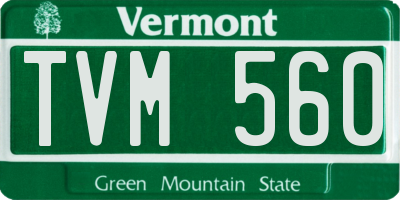 VT license plate TVM560