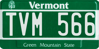 VT license plate TVM566