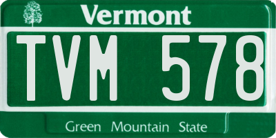 VT license plate TVM578