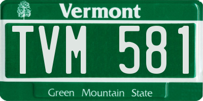 VT license plate TVM581