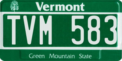 VT license plate TVM583