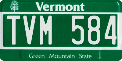 VT license plate TVM584