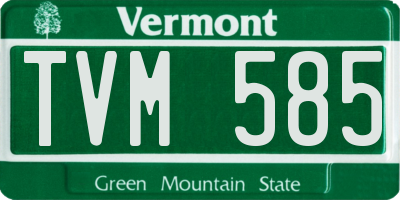 VT license plate TVM585