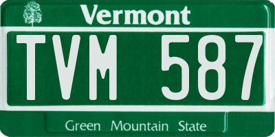 VT license plate TVM587