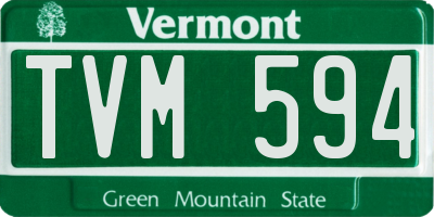 VT license plate TVM594