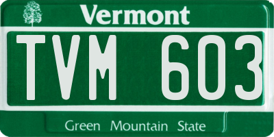 VT license plate TVM603