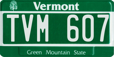 VT license plate TVM607