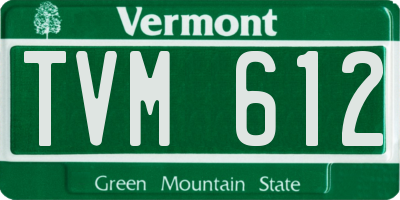 VT license plate TVM612