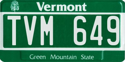 VT license plate TVM649