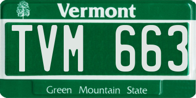 VT license plate TVM663