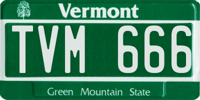 VT license plate TVM666
