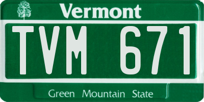 VT license plate TVM671