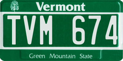 VT license plate TVM674