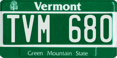 VT license plate TVM680