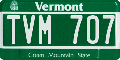 VT license plate TVM707