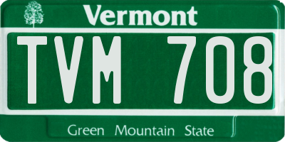 VT license plate TVM708