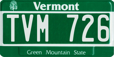 VT license plate TVM726