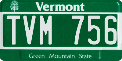 VT license plate TVM756
