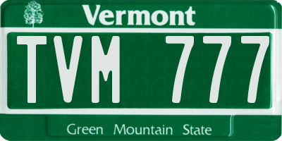 VT license plate TVM777