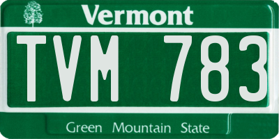 VT license plate TVM783