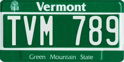 VT license plate TVM789